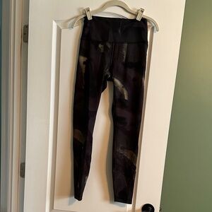 lululemon athletica Black and Dark Purple Abstract Leggings